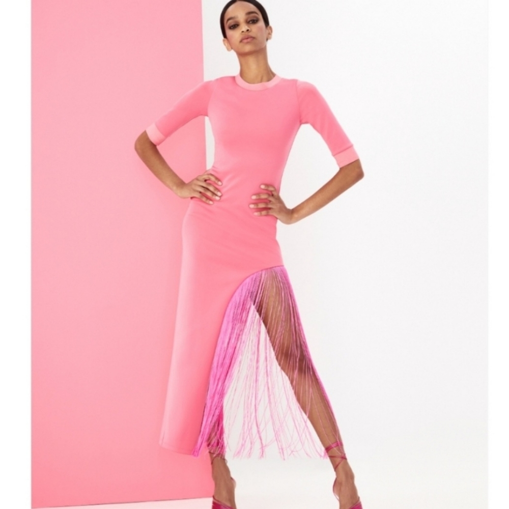 Alice + olivia  fringe midi dress size 6 - Picture 7 of 12